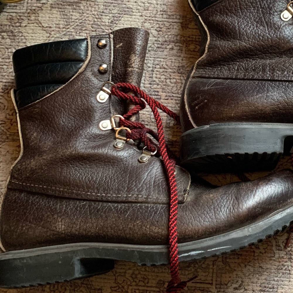 Red Wing Irish Setter Vintage Leather Boots Mens 12B Brown Shoes Footwear Rare - Picture 2 of 7